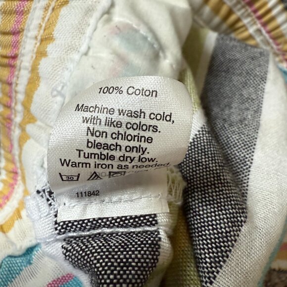 J. Crew multi colored horizontal striped pull on shorts with pockets size 4 - Picture 6 of 7